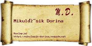 Mikulásik Dorina névjegykártya